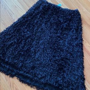 Anthropologie Plus Size Feathered Black Skirt NWT